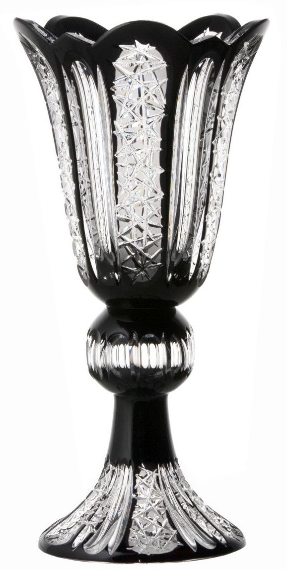 Krištáľová váza Frigus, farba čierna, výška 300 mm