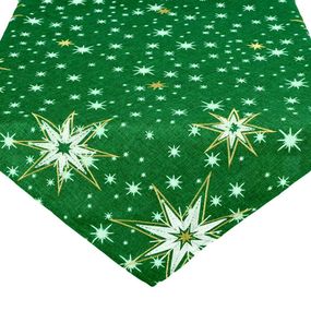 obrus Vianočný, Žiarivé hviezdy, zelené 85 x 85 cm