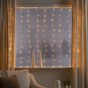 Konstsmide Christmas Svetelný LED záves, 120-plameňový, jantár, plast, Energialuokka: G, L: 140 cm, K: 120cm