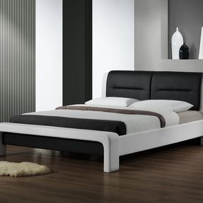 Čalúnená jednolôžková posteľ s roštom Cassandra 120 - biela / čierna