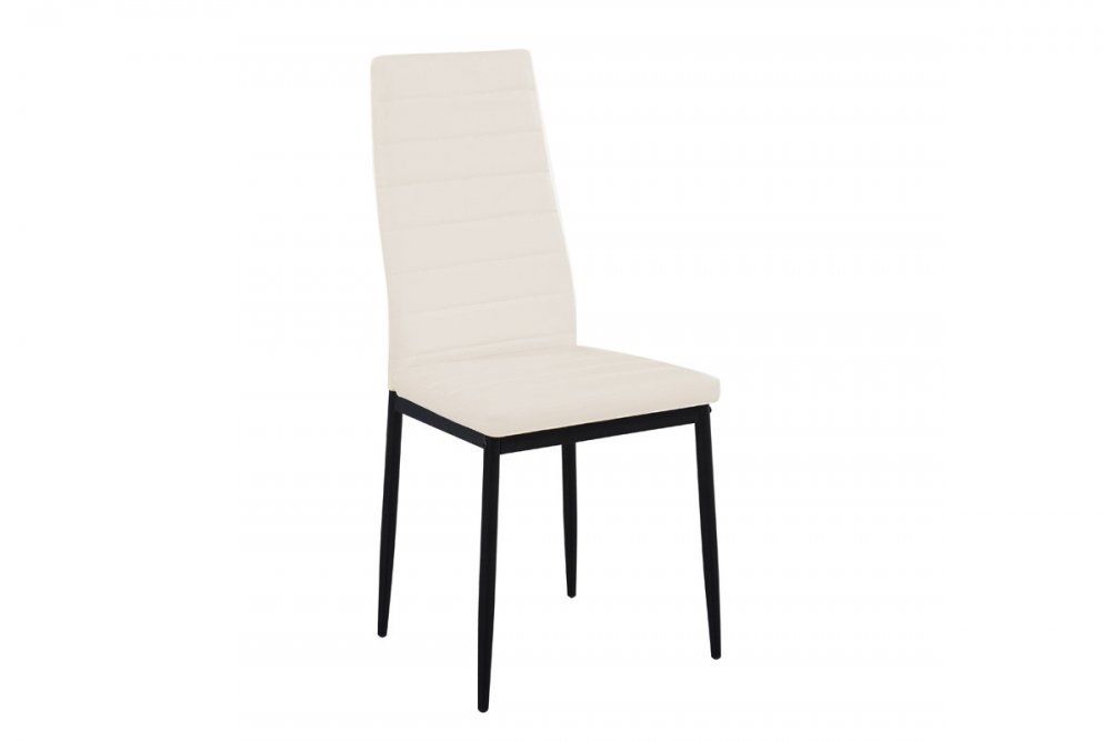 VerDesign, Jedálenská stolička HRON III, krem/čierna ekokoža,kov - čierny, biely, farebný