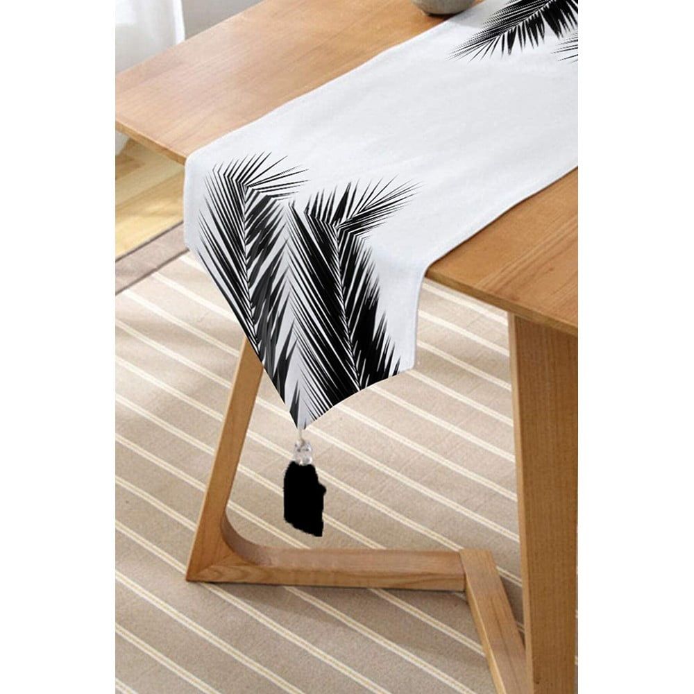 Čierno-béžový behúň na stôl 140x45 cm - Minimalist Cushion Covers