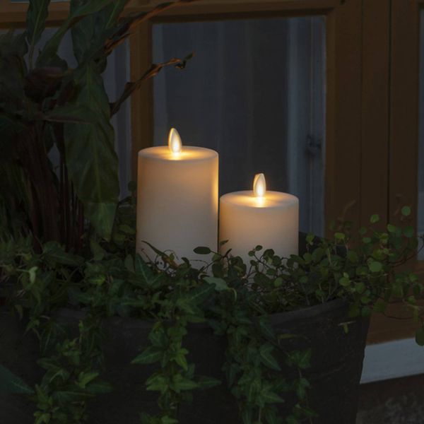 Konstsmide Christmas LED sviečka IP44 krémová biela hladká výška 18 cm, plast, 0.06W, K: 18cm