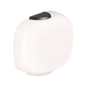 Foscarini Chouchin 3 Semi My Light biela/grafit, Obývacia izba / jedáleň, fúkané sklo, kov, E27, 30W, L: 30 cm, K: 25cm