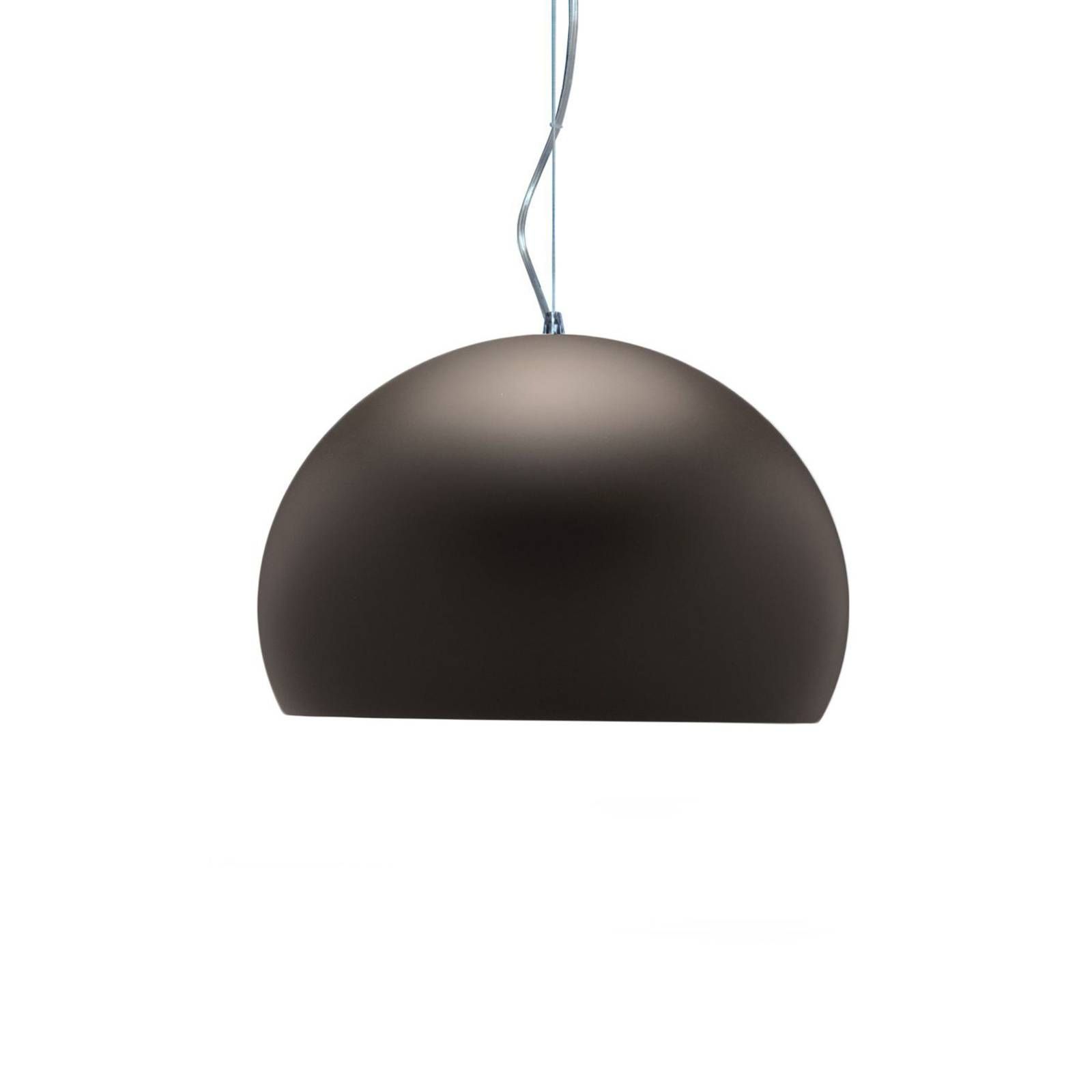Kartell Small FL/Y závesné LED svetlo, hnedá matná, Obývacia izba / jedáleň, PMMA, E27, 15W, K: 28cm