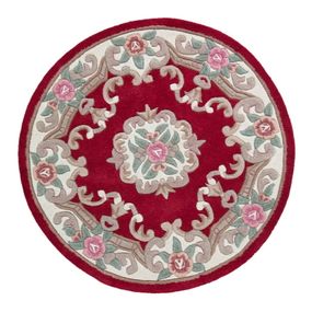 Červený vlnený koberec Flair Rugs Aubusson, ⌀ 120 cm