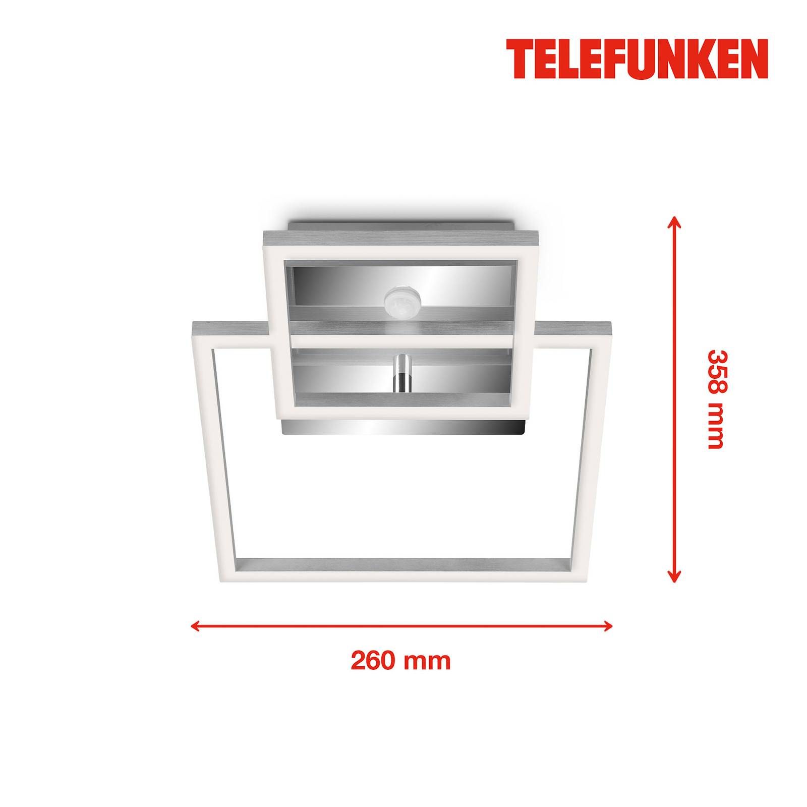 Telefunken LED svetlo so snímačom Frame chróm/hliník 26x36 cm, Obývacia izba / jedáleň, kov, plast, 17W, P: 35.8 cm, L: 26 cm, K: 7.6cm