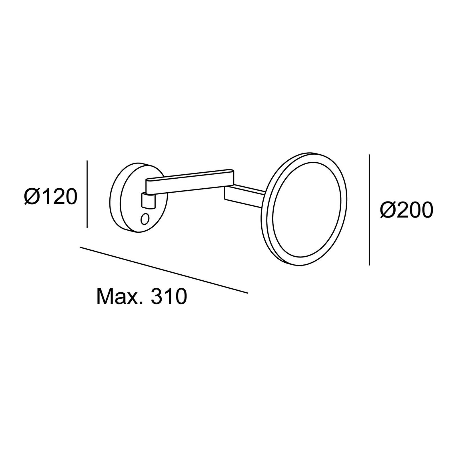 LEDS-C4 Vanity nástenné zrkadlo s LED 3 000K chróm, Kúpeľňa, hliník, plast, 9W