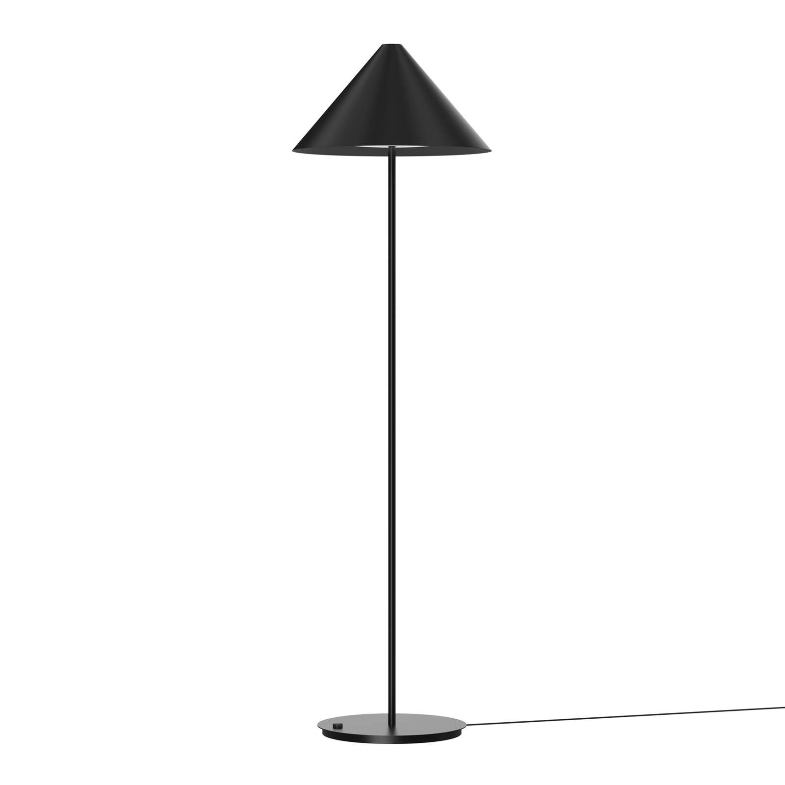Louis Poulsen Keglen stojaca lampa 3 000 K čierna, Obývacia izba / jedáleň, hliník, železo, polykarbonát, 8.5W, K: 138cm
