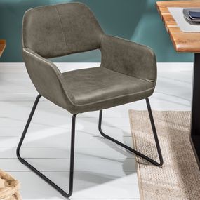 Dizajnová stolička Derrick 77 cm antik sivo-hnedá