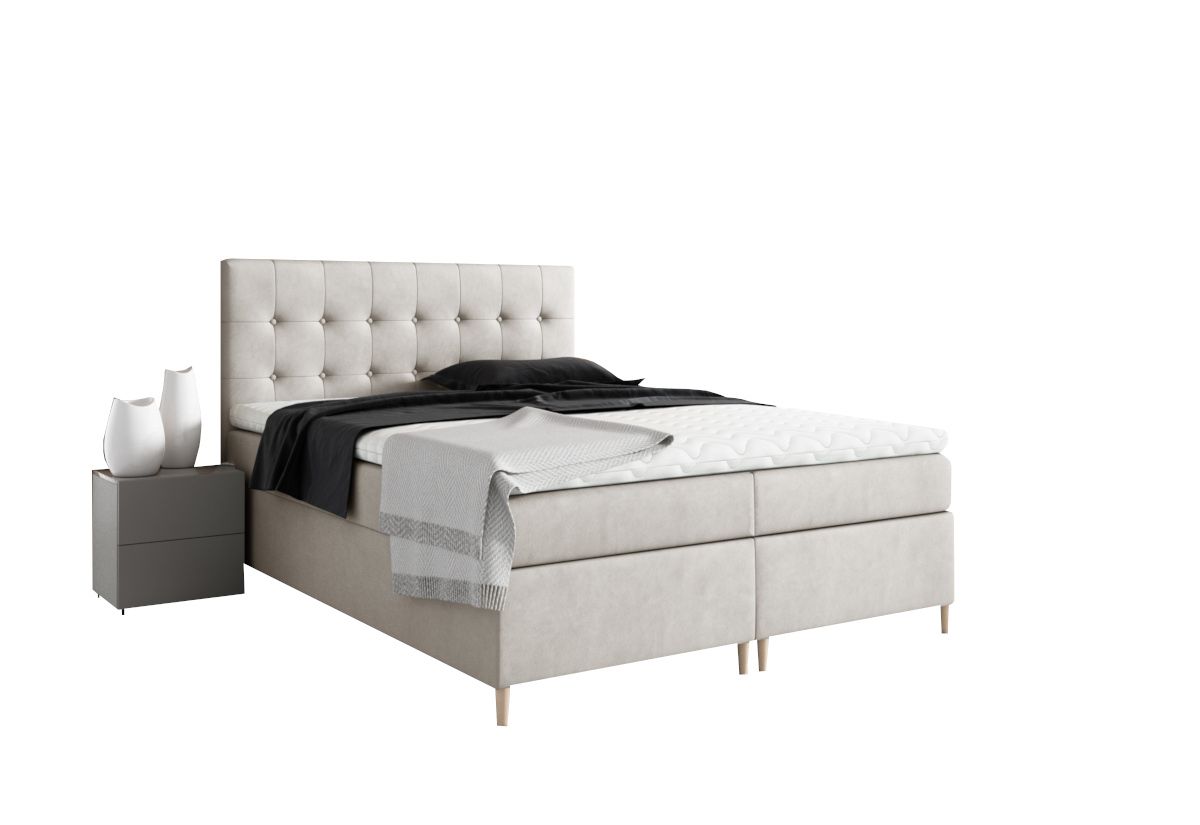 Expedo Čalúnená posteľ boxspring GLORIA + topper, 160x200, jasmine 21