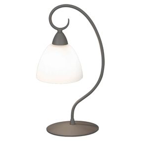Lam Stolná lampa 1790/1 biela satinovaná, sivá, Obývacia izba / jedáleň, železo, sklo, E14, 28W, K: 37cm