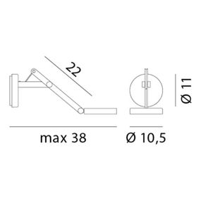 Rotaliana String W0 DTW nástenné svietidlo Ag, Obývacia izba / jedáleň, hliník, polykarbonát, textil, 9W