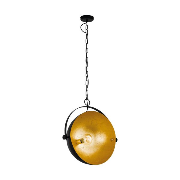 EGLO Závesná lampa Covaleda z ocele, čierna/zlatá, Obývacia izba / jedáleň, oceľ, E27, 60W
