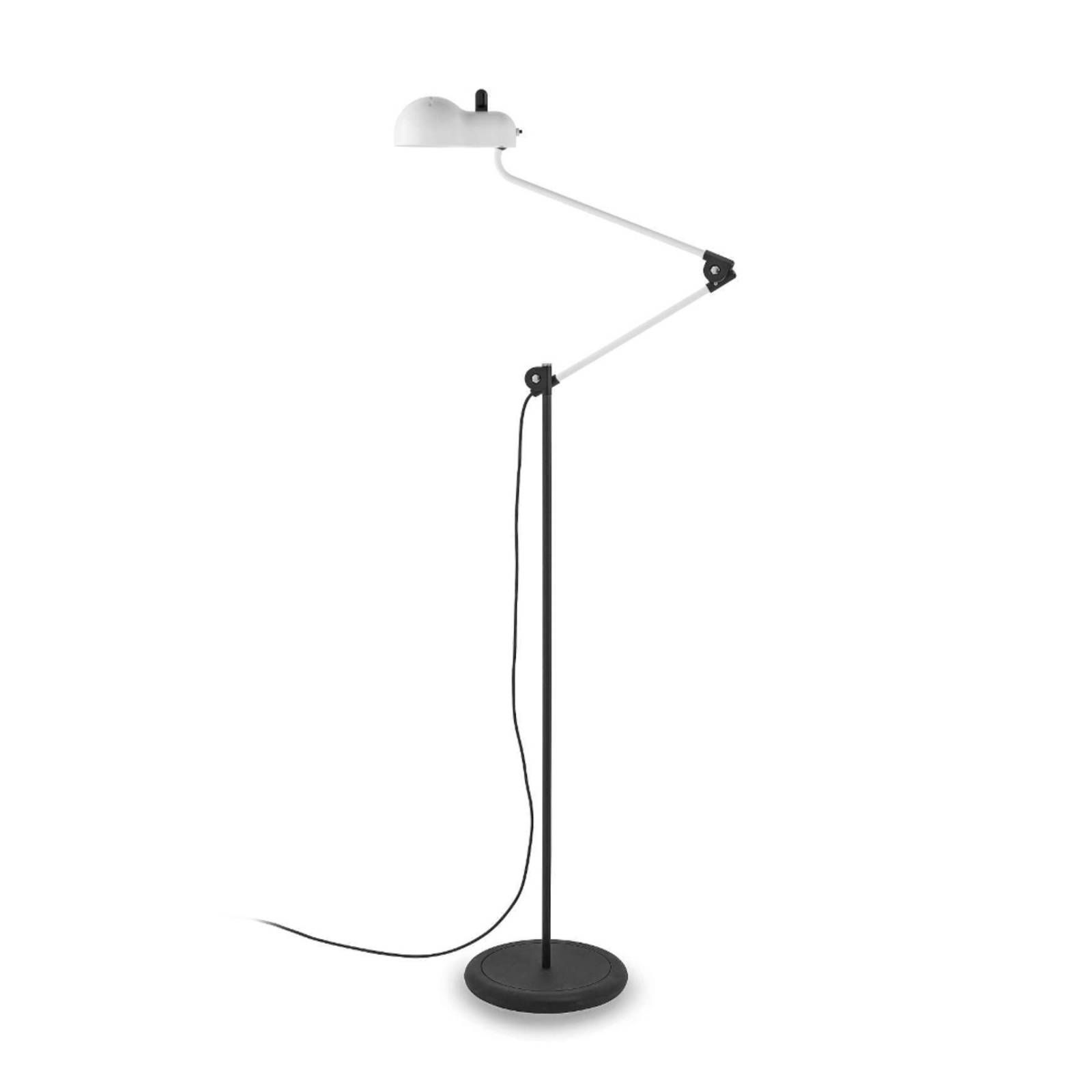 Stilnovo Topo stojacia LED lampa, biela, Obývacia izba / jedáleň, kov, polyetylén, E27, 7W, K: 140cm