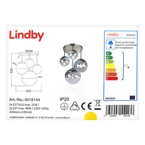 Lindby - Stropné svietidlo RAVENA 2xE27/40W/230V + 2xE27/25W/230V