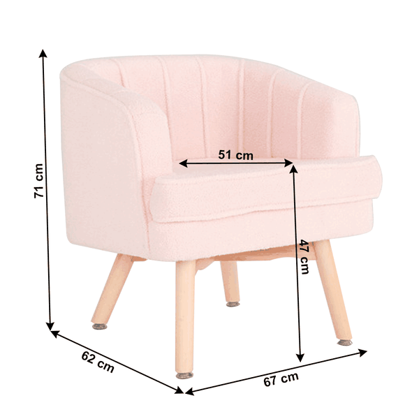 Kreslo z umelej kožušiny, ružová/prírodná, MAINO