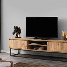 Dizajnový TV stolík Balwina 180 cm borovica