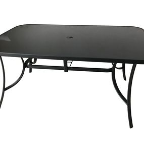 Kvalitný kovový stôl (ZWT-150) - čierne sklo