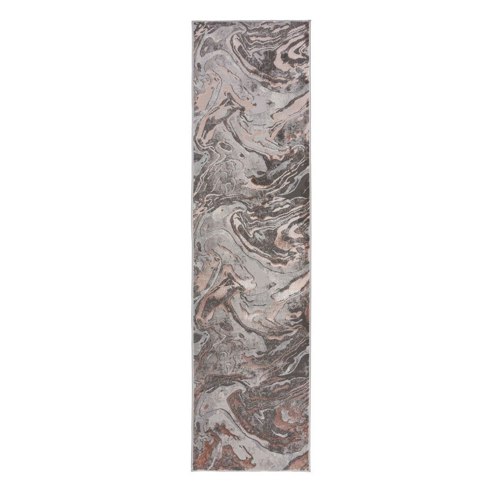 Sivo-béžový behúň Flair Rugs Marbled, 60 x 230 cm