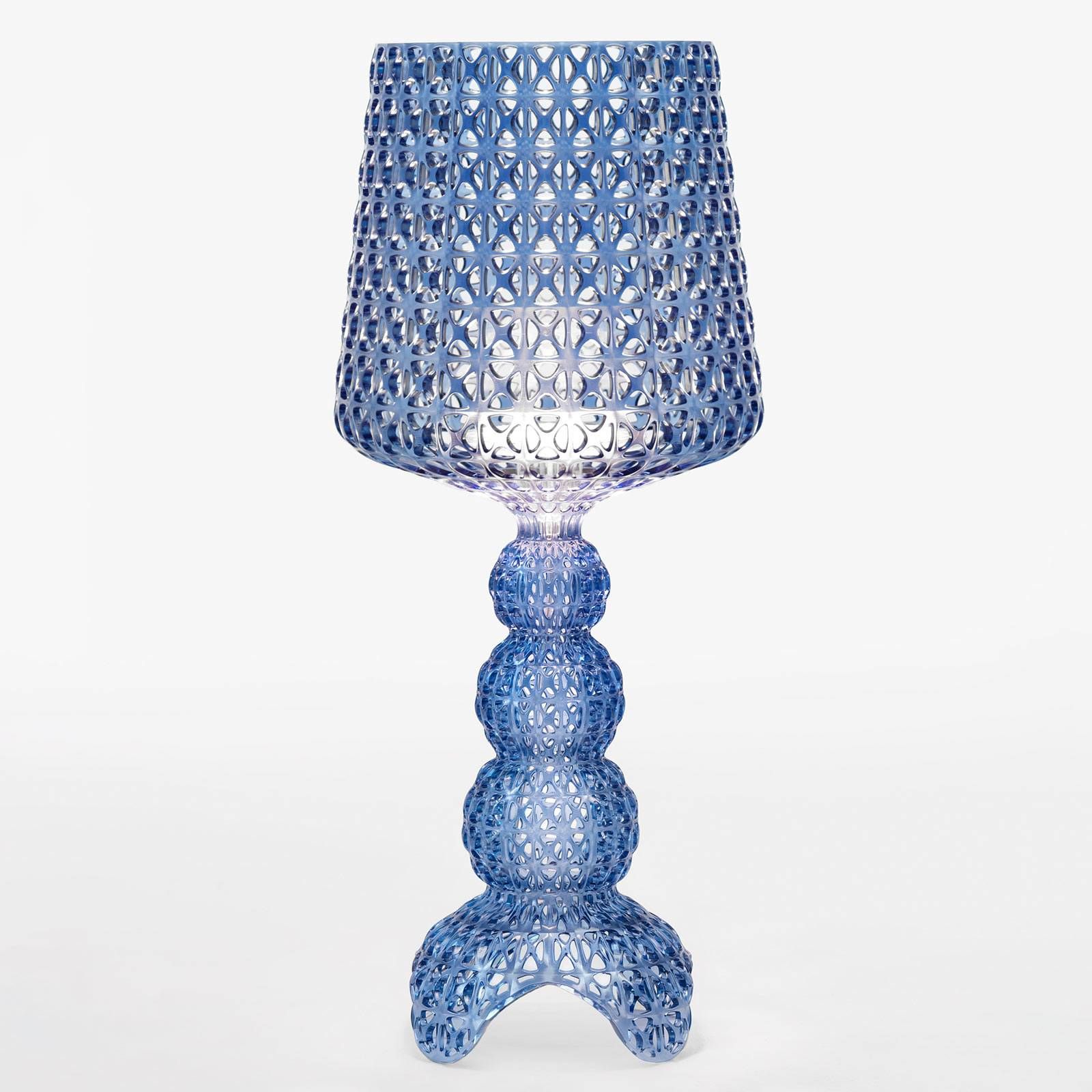 Kartell Mini Kabuki – stolná LED lampa, modrá, Obývacia izba / jedáleň, termoplastický technopolymér, 8.4W, K: 70cm