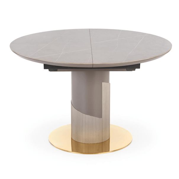 Sconto Jedálenský stôl MESCOT sivý mramor/zlatá