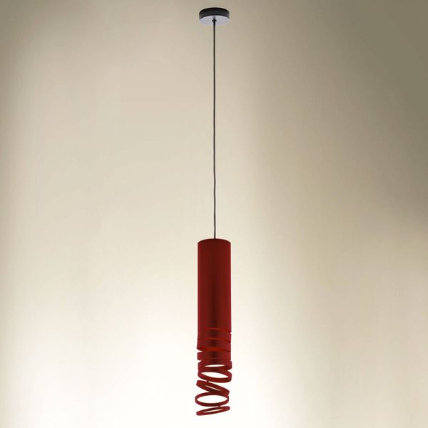 Artemide Závesná lampa Decomposé, červená, Obývacia izba / jedáleň, hliník, E27, 8W, K: 74cm