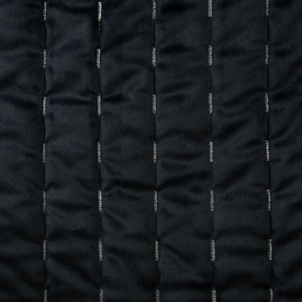 DomTextilu Elegentný čierny zamatový prešívaný prehoz Šírka: 220 cm | Dĺžka: 240 cm 40663-185718