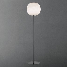 Foscarini Gem terra stojaca lampa, grafit, Obývacia izba / jedáleň, sklo ručne fúkané, kov, E27, 57W, K: 187cm