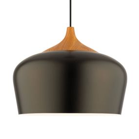 Aluminor Kovová závesná lampa Voltige v čiernej, Obývacia izba / jedáleň, kov, E27, 12W, K: 27cm