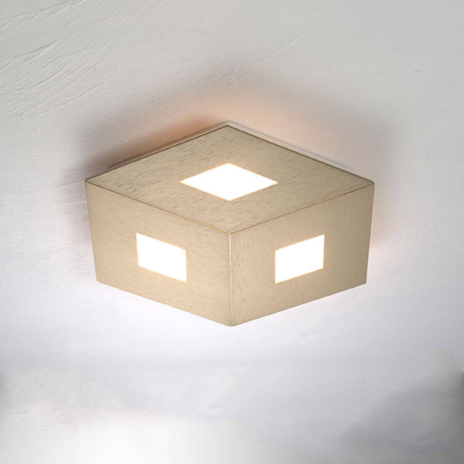 BOPP Bopp Box Comfort stropné LED svietidlo zlaté 35 cm, Obývacia izba / jedáleň, hliník, 9W, K: 4cm