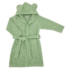 EKO Župan bavlnený s kapucňou a uškami Olive green veľ. 80-86 SZL-04-80-86-OLIVE-GREEN