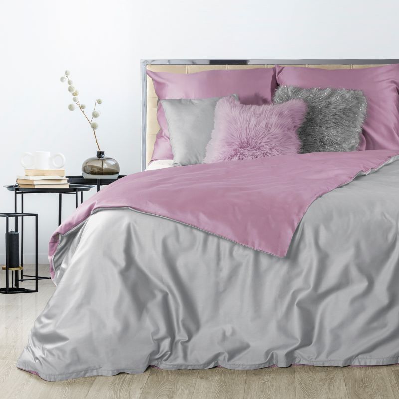 DomTextilu Obojstranné saténové posteľné obliečky ružovej farby 3 časti: 1ks 160 cmx200 + 2ks 70 cmx80 Ružová 27591-153076