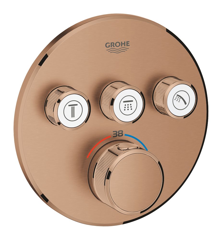 GROHE Grotherm SmartControl - Termostat pre podomietkovú inštaláciu s 3 ventilmi, kartáčovaný Warm Sunset 29121DL0