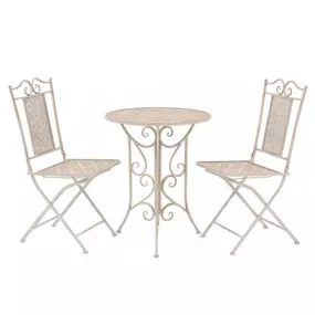 Záhradný bistro set 3 ks Dekorhome Biela