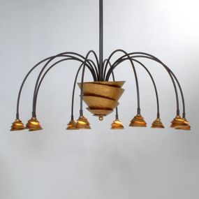 Holländer Závesné LED svietidlo Fontaine železo-hnedá-zlatá, Obývacia izba / jedáleň, kov, G4, 2W