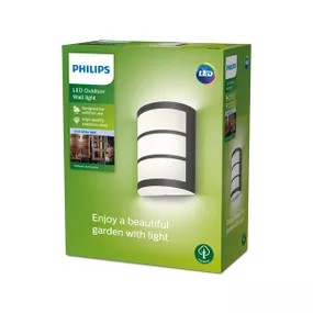 Philips 8719514417618 Python vonkajšie nástenné svietidlo LED 6W/500lm 4000K IP44 antracit