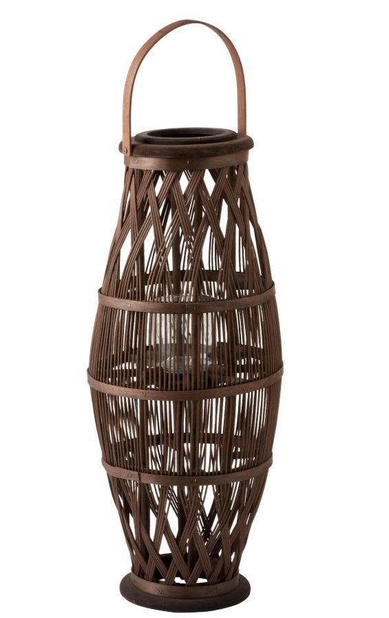 Vysoká hnedá bambusová lampáš Bamboo - Ø 29 * 70 cm