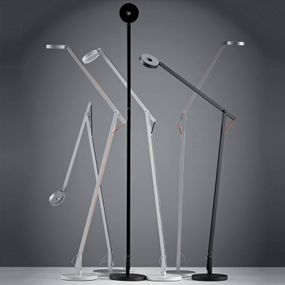 Rotaliana String F1 DTW stojaca lampa biela čierna, Obývacia izba / jedáleň, hliník, polykarbonát, textil, 9W, K: 87cm
