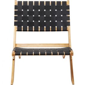 KARE Design Černá skládací židle s výpletem Ipanema