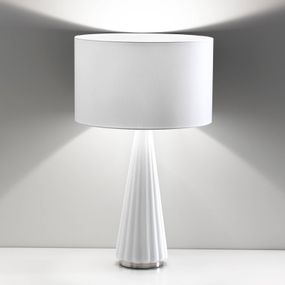 Selène Stolná lampa Costa Rica, tienidlo podstavec biele, Obývacia izba / jedáleň, textil, sklo, E27, 42W, K: 68cm