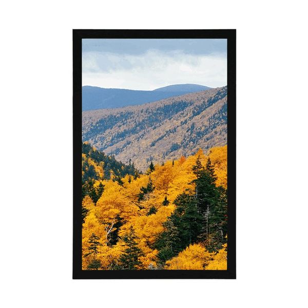 Plagát výhľad na majestátne hory - 40x60 black