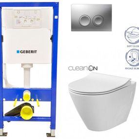 GEBERIT DuofixBasic s matným tlačidlom DELTA21 + WC CERSANIT CLEANON CITY 458.103.00.1 21MA CI1