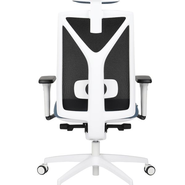 Kancelárska stolička s podrúčkami Velito WS HD - modrá (Cura 03) / čierna / biela