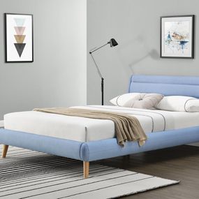 Manželská posteľ 140 cm Elanda (modrá) (s roštom)