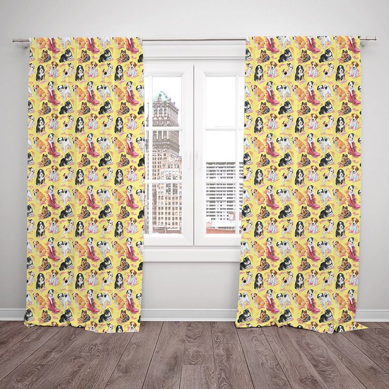 Závesy Puppies (Rozmer: 140x250, Materiál: Interlock)