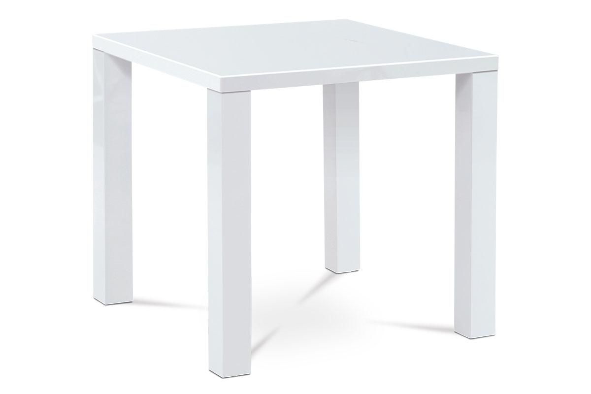 Autronic -  Jedálenský stôl AT-3005 WT, 80x80x76cm, vysoký lesk biely