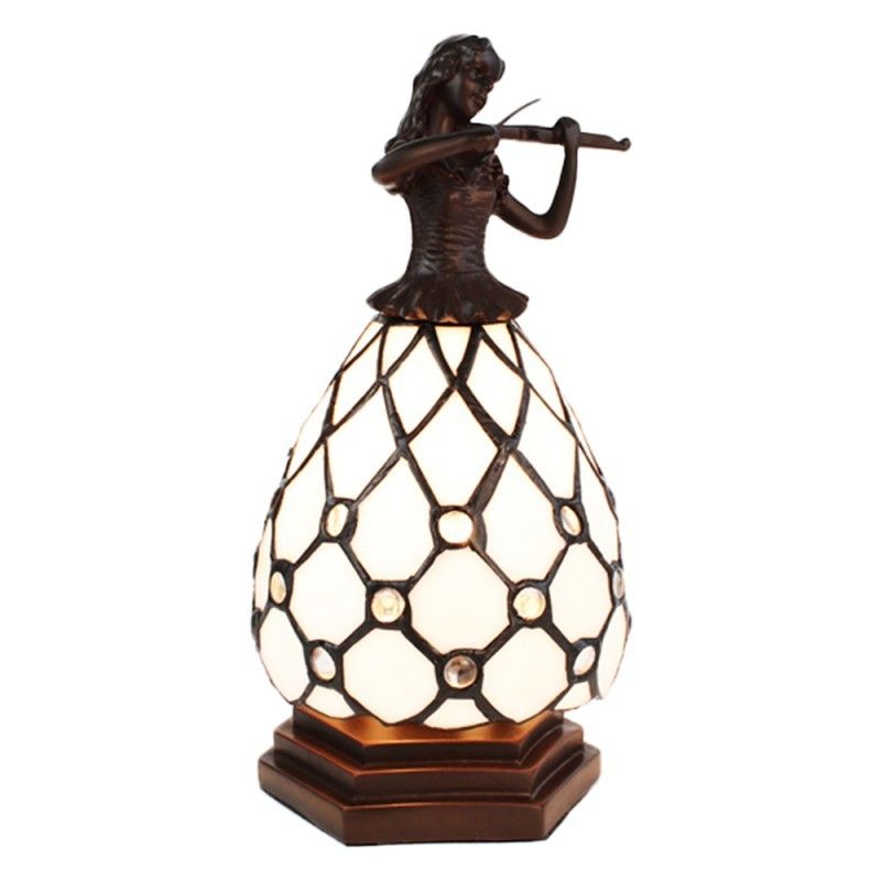 Stolná Tiffany lampa Violoniste - 12*12*25 cm E14/max 1*25W