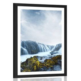 Plagát s paspartou vznešené vodopády - 30x45 black