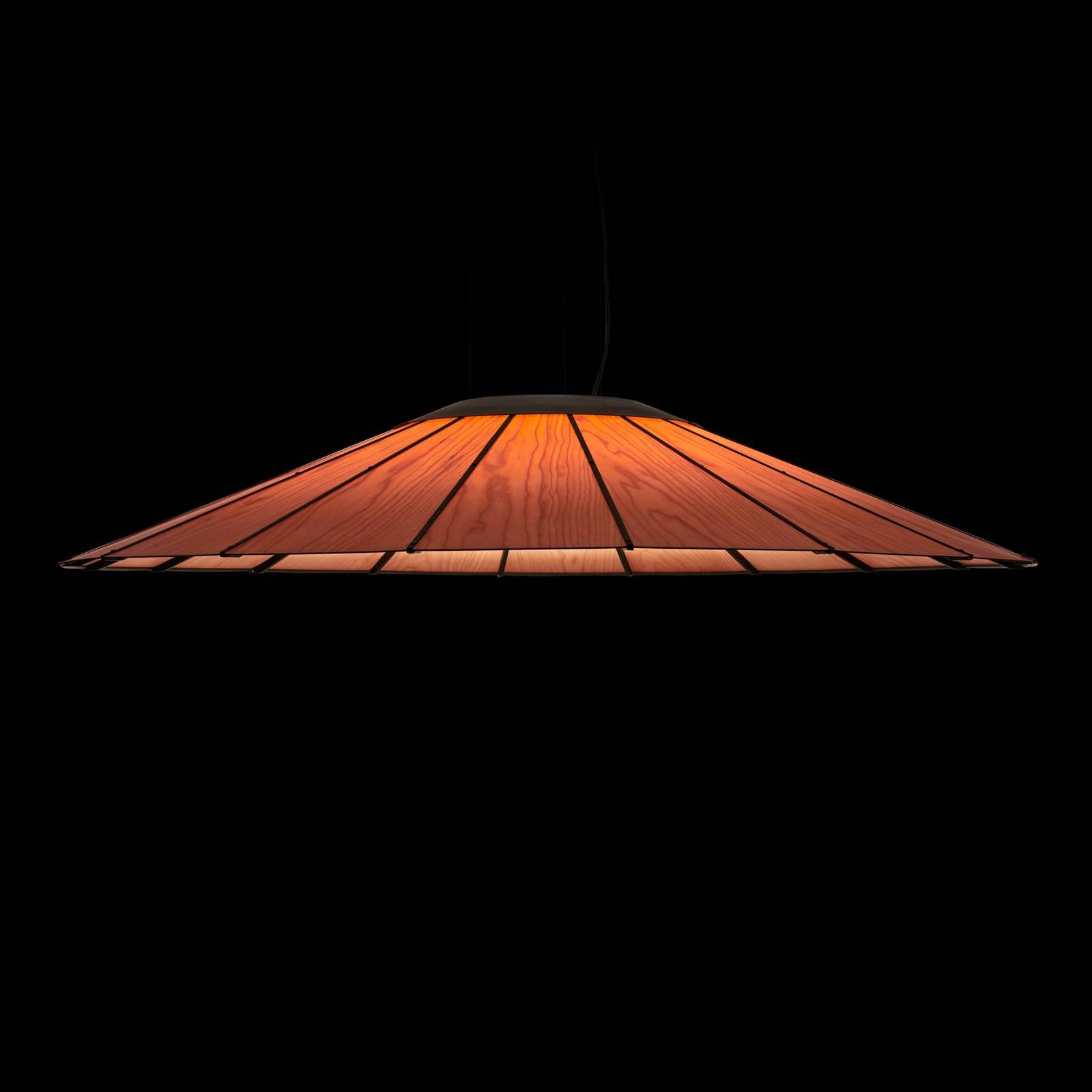 LZF LamPS Banga SG LED svietidlo, Ø 120 cm, čerešňa, Obývacia izba / jedáleň, drevená dyha, akryl, kov, 52W, K: 20cm